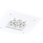 Plafoniera Eglo Benalua 93574 con diffusore in vetro trasparente impreziosito da fiore in cristallo, Sistema LED 24W, Luce calda