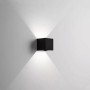 Isyluce 519-21 Hotshot Nero Lampada da parete Cubo biemissione, Sistema LED Sostituibile 16W, Luce calda, 2000 Lumen, IP54