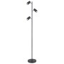 Piantana Globo Lighting Robby 57910SB con 3 Spot Orientabili GU10, Nera, Base e struttura in metallo, Interruttore a pedale