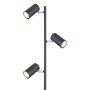 Piantana Globo Lighting Robby 57910SB con 3 Spot Orientabili GU10, Nera, Base e struttura in metallo, Interruttore a pedale