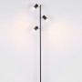 Piantana Globo Lighting Robby 57910SB con 3 Spot Orientabili GU10, Nera, Base e struttura in metallo, Interruttore a pedale