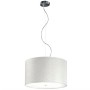 Panzeri Debut WL1432.43 Sospensione con paralume in cuoio Bianco Cocco, Struttura Cromo Satinato, 1 E27, MADE IN ITALY, IP20