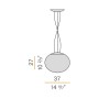 Panzeri Gilbert LED L06501.037.0402 Sospensione Bianca Ellisse, Sistema LED Integrato 27W, Luce calda, 2762 Lumen, 3000K, IP20