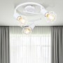 Globo Xara 54802W-3 Lampada da soffitto con diffusore a gabbia, Bianco, Orientabili, 3 E14, Struttura in metallo, Moderno