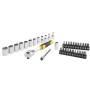 Stanley STMT82672-0 Set 37 pezzi con chiavi a bussola Poligonali att. 1/4" e Inserti att. 1/4", Prolunga 75 mm, Compatto