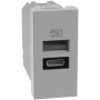 Caricatore USB Bticino Matix Go JG4191AC, Grigio, 1 USB Tipo A + 1 USB Tipo C, 1 Modulo, 15W, MADE IN ITALY