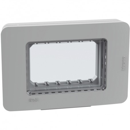 Placca IP55 Bticino Matix Go 28603W per supporti J4703, 3 Moduli, Bianca, MADE IN ITALY