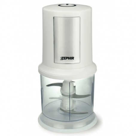 Zephir ZHC4606 Tritatutto con lama 4 punte in Acciaio Inox, 400W, Contenitore in plastica da 0.6L, Bianco e silver