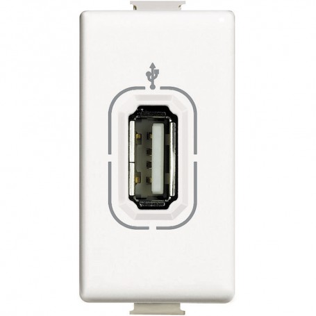 Bticino Matix AM4285 Connettore USB, 1 Modulo, Utile per trasmissione dati, Bianco, Serie Civili