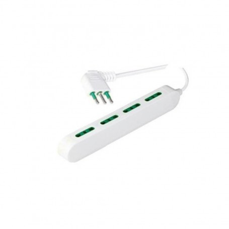 Multipresa Ultraslim 4 Prese Bipasso MED 7034B, Interruttore luminoso, 1.5 metri di cavo, Massimo 3500W