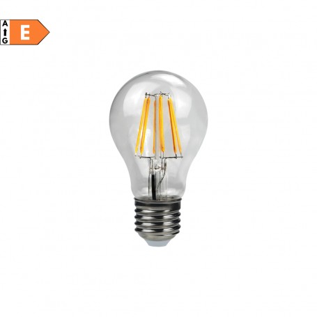 Lampo FL60E27BN Lampada LED 8W E27 Vintage Trasparente, Luce Naturale, 4000K, Resa 75W, 1055 Lumen, Goccia, Luce a 300 Gradi