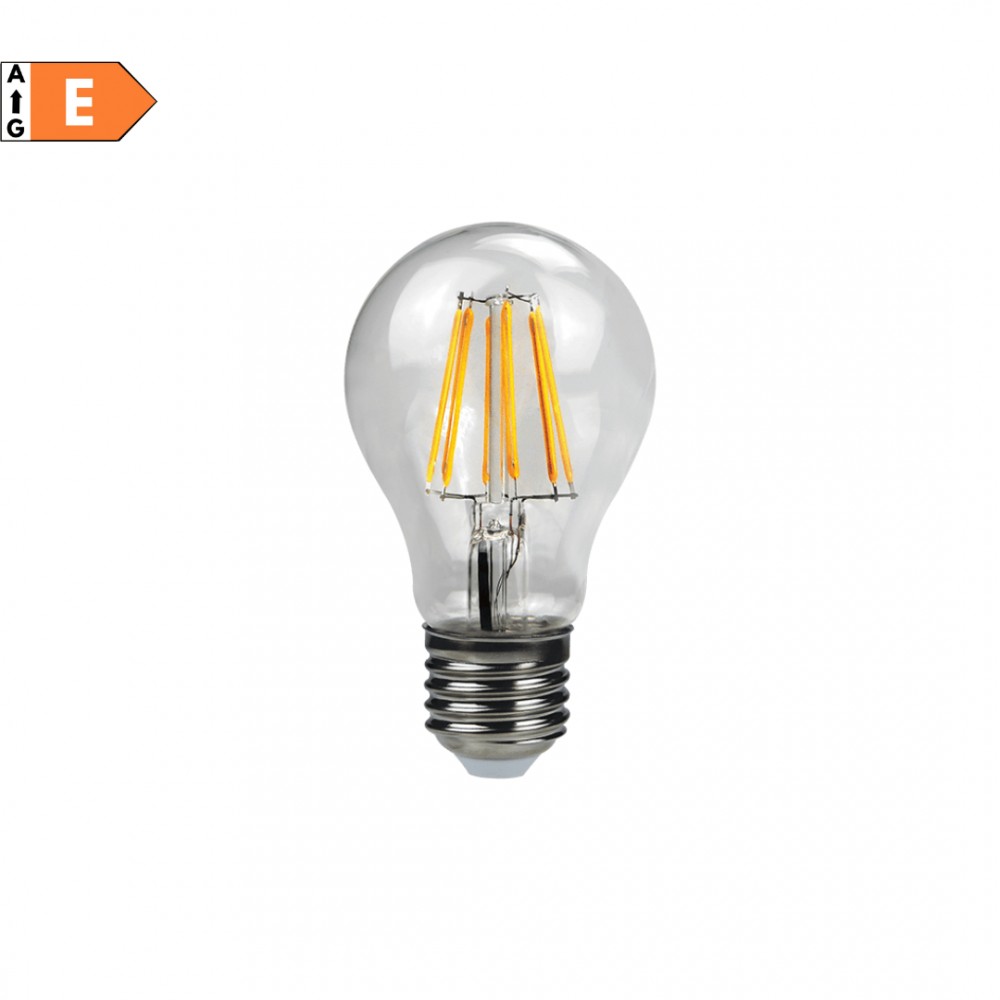Lampo FL60E27BN Lampada LED 8W E27 Vintage Trasparente, Luce Naturale, 4000K,  Resa 75W, 1055 Lumen, Goccia, Luce a 300 Gradi
