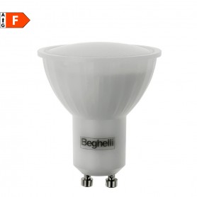 Beghelli Elplast 57010 Lampadina LED GU10 6W Luce Naturale, Resa 75W, 530 Lumen, 4000K, Apertura luce 110°, F
