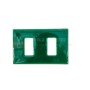 Vimar 8636/B/10 Serie 24 Placca Verde Lucido 2 Posti per Serie 8000, MADE IN ITALY