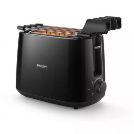 Philips HD2583/90 Tostapane Nero con 8 Impostazioni di cottura, Riscalda e scongela, Vassoio raccogli briciole