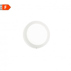 Plafoniera bianca sottile Ideal Lux Universal AP1 Round D22, Struttura in metallo, Sistema LED Integrato 18W, Luce Calda, IP20
