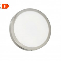 Plafoniera sottile Ideal Lux Universal AP1 Round D30 Cromo satinato, Struttura in metallo, Sistema LED Integrato 24W, Luce Calda