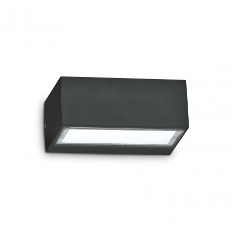 Lampada da parete per esterno Ideal Lux Giove AP1 Nero, 1 E27, Alluminio pressofuso, Diffusori in vetro, Bi-emissione, IP54