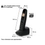 Gigaset A170 Nero Telefono cordless con display illuminato e batteria a lunga durata, Rubrica a 50 contatti, MADE IN GERMANY