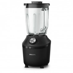 Philips HR2291/01 Frullatore con bicchiere in vetro, 600W, 2 Velocità e Pulse, Lame in acciaio inox, Piedini a ventosa