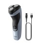 Philips X3003/00 Rasoio Ricaricabile, Testine 4D Flex, Impermeabile, Wet&Dry, Rifinitore basette e baffi, Indicatore batteria