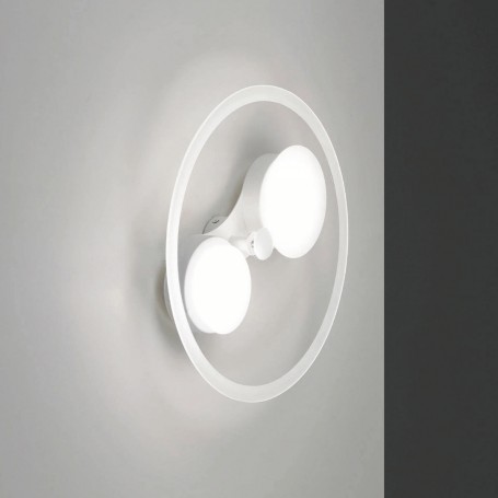 Cattaneo Summer 901/40PA Lampada da Soffitto Bianca con diffusore tondo in vetro, 2 GX53, Struttura in metallo, MADE IN ITALY