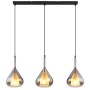 Sospensione Globo Lighting Geeky 15542-3 con vetri fumé, 3 E27, Base Nera, Moderna