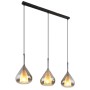 Sospensione Globo Lighting Geeky 15542-3 con vetri fumé, 3 E27, Base Nera, Moderna