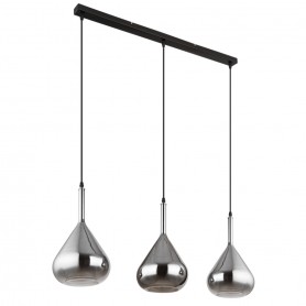 Sospensione Globo Lighting Geeky 15542-3 con vetri fumé, 3 E27, Base Nera, Modernac