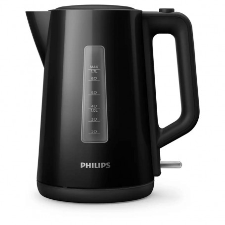 Philips HD9318/20 Bollitore 1.7 Litri con filtro, 2200W, Uso senza filo, Auto spegnimento, Nero, Piedini antiscivolo