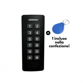 Astral 334575 Tastierino numerico 12V con PIN e Tag RFID, IP66, Nero, LED 3 colori, PIN 4-6 Cifre