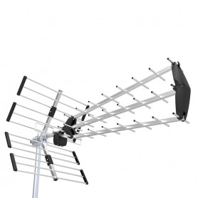 Zodiac Antenna Digitale Terrestre Full HD DVB-T2, Filtro 5G, UHF, 27 Elementi, Alluminio tubolare