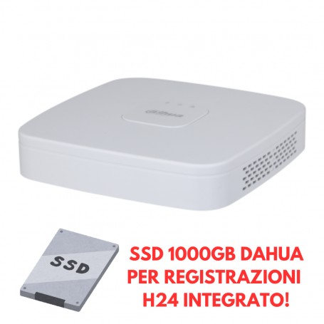 Dahua XVR4104C-I (1T) XVR 4 Canali 2MP HDCVI e IP, SSD 1TB Integrato, 5 canali telecamere IP, 1 HDMI, 1 VGA, 12V, 2 USB