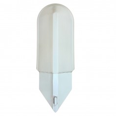 Luminance Plato 4065 Applique Bianco, 1 PL 9W, Interruttore su base, Diffusore in Vetro bianco, IP21, MADE IN ENGLAND, Vintage