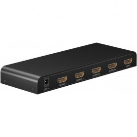 Splitter HDMI 4K 60 Hz 4 Uscite Ra.El.Con 90659, 1 Ingresso, Supporta 4K 1080/720p, HDMI 2.0 e 1.4, Ideale per PC, DVR e Blu-Ray