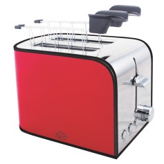 DCG TA8360 Tostapane Acciaio Inox per due toast, Funzione scongelamento, Controllo della tostatura variabile, 850W, Rosso