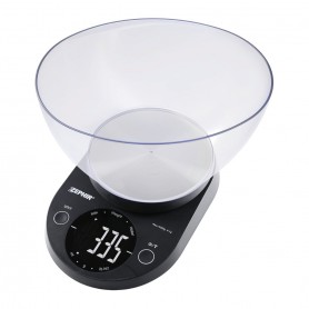 Zephir ZHS511 Bilancia digitale da cucina con ciotola da 2.5 litri, Capacità 5 Kg, Graduazione 1g, Pesa anche liquidi