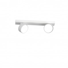 Toplight Edra Barra 2 Spot Bianchi Orientabili da parete e soffitto, 2 GX53, Struttura in metallo, IP20, Moderno