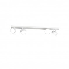 Toplight Edra Barra 2 Spot Bianchi Orientabili da parete e soffitto, 2 GX53, Struttura in metallo, IP20, Moderno