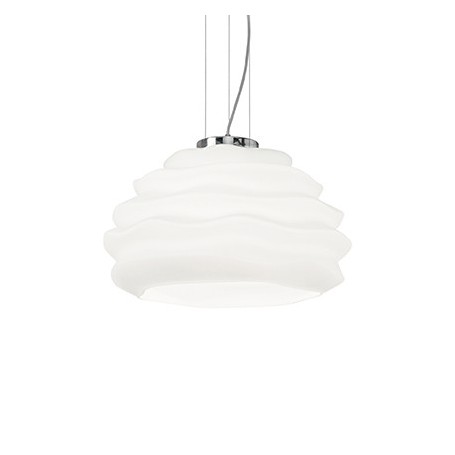 Sospensione con vetro bianco Ideal Lux Karma SP1 Small