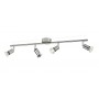 Barra 4 Faretti Spot Philips Limbali 5030417E7 Cromo Lucido e satinato, 4 GU10, Orientabile, Ideale per specchi e quadri