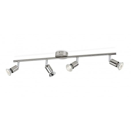 Barra 4 Faretti Spot Philips Limbali 5030417E7 Cromo Lucido e satinato, 4 GU10, Orientabile, Ideale per specchi e quadri