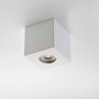 Isyluce 821 Cubo in gesso tinteggiabile da soffitto, 1 GU10, Staffa per cartongesso o laterizio, Bianco