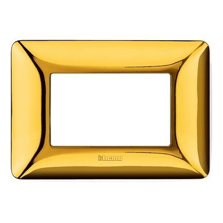 Placca Oro Lucido 3 posti Bticino Matix AM4803GOR, 3 Moduli, Tecnopolimero, Serie Civili, MADE IN ITALY: Coppolav.it