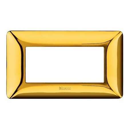 Placca Oro lucido 4 posti Bticino Matix AM4804GOR, 4 Moduli, Tecnopolimero, Serie Civili, MADE IN ITALY: Coppolav.it