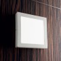 Plafoniera bianca sottile Ideal Lux Universal AP1 Square D22, Struttura in metallo, Sistema LED Integrato 18W, Luce Calda, 23x23