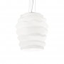 Sospensione Ideal Lux Karma Big con diffusore in vetro bianco soffiato, 1 E27, Struttura in metallo, Diametro 39 cm, Moderna