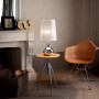 Lume da tavolo o comodino Ideal Lux Eternity TL1 Small con paralume plissettato e base cromo lucido, 1 E14