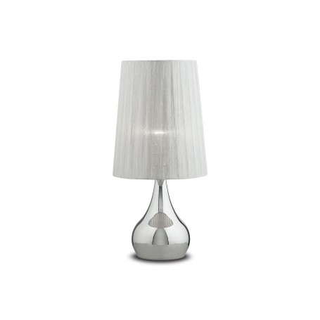 Lume da tavolo o comodino Ideal Lux Eternity TL1 Small con paralume plissettato e base cromo lucido, 1 E14