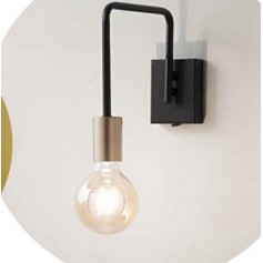 Applique da parete nero orientabile fino a 180° e con interruttore sulla base Perenz 6606N, 1 E27, Moderno e luminoso, IP20